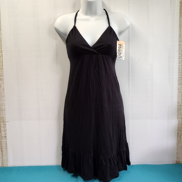 NWT Mudd Women's Halter Racer Back A-line Dress Black XS - Picture 3 of 11